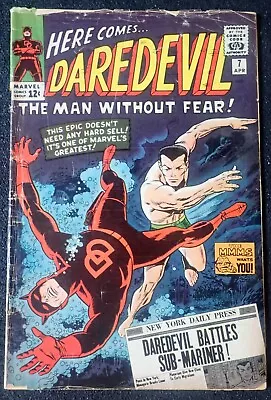 Buy Daredevil #7 ⚡ 1st APPEARANCE Of The RED DEVIL  ⚡ Complete And Unrestored 1965 • 135.92£