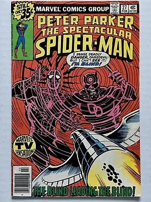 Buy Spectacular Spider-Man #27 (1976) 1st Frank Miller Daredevil (VF-/7.0) -VINTAGE • 35.58£