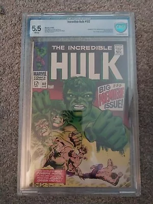 Buy Incredible Hulk #102 Cgc 5.5 Origin Retold Warriors Three Enchantress Odin 1968 • 172.75£