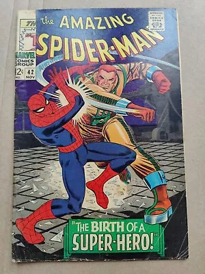 Buy Amazing Spider-Man 42 LOW GRADE Cameo Mary Jane Watson Marvel 1966 DAMAGED COVER • 39.18£