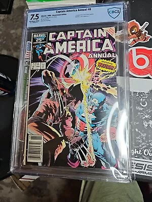 Buy Captain America Annual #8 CBCS 7.5 Newsstand 1986, Marvel's Greatest Battles • 35.85£