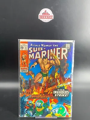 Buy Sub-Mariner #21 (Marvel 1969) Silver Age, Marie Severin, Invaders! Low Grade! • 7.94£