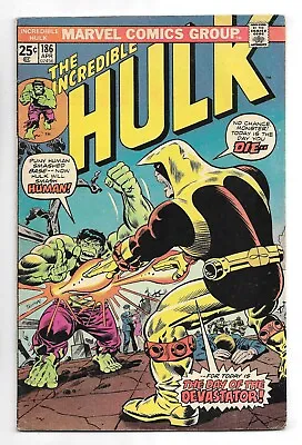 Buy The Incredible Hulk #186 Marvel Comics 1975 Herb Trimpe Art The Devastator • 21.35£