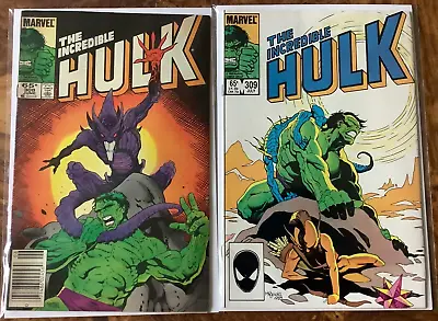 Buy Incredible Hulk 308 309 Newstand 1985 Mike Mignola Marvel Comics • 4.73£