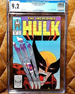 Buy Incredible Hulk #340 Marvel Comic 1988 CGC 9.2 Iconic Cover By Todd McFarlane • 270£