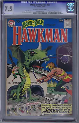 Buy Brave And The Bold #34 DC 1961 CGC 7.5 (VF -)1st App./Origin SA Hawkman/Hawkgirl • 1,979.49£
