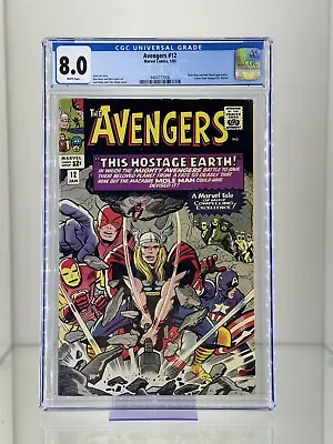 Buy Avengers #12 CGC 8.0 White Pages Marvel Comics 1965 High Grade Silver Age • 236.73£