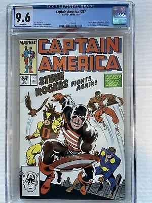 Buy Captain America #337 (January 1988) CGC Graded  9.6 ~ White Pages, Just Graded • 79.44£