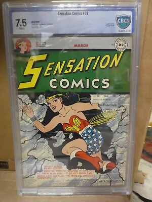 Buy DC COMICS SENSATION 63 VFN- 7.5 CGC White Pages Wonder Woman Golden Age Bondage • 1,499.99£