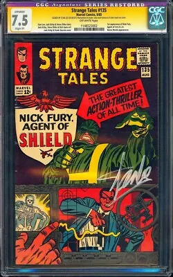 Buy Strange Tales #135 CGC 7.5 (1965) 1st App. Nick Fury! Signed By Stan Lee! L@@K! • 960.73£