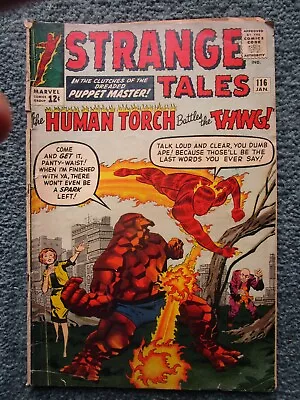Buy 1964 Strange Tales Issue #116 Comic Book-Human Torch Battles The Thing-Low Grade • 7.99£