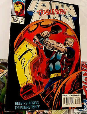 Buy Iron Man 304 DIRECT 1st App Iron Man's Hulkbuster Armor With Trading Cards 1994 • 23.99£