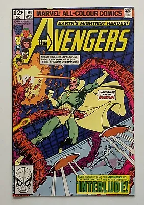 Buy Avengers #194 (Marvel 1980) VF- Bronze Age Comic. • 9.38£