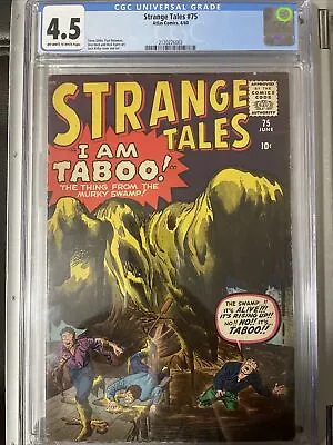 Buy Strange Tales 75 CGC 4.5 Atlas Marvel 1960 Pre Hero Jack Kirby Ditko Ayer’s NICE • 227.08£