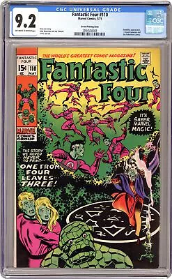 Buy Fantastic Four #110 Green Error Variant CGC 9.2 Green Printing Error 1971 • 1,890.06£