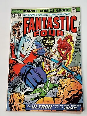 Buy Fantastic Four 150 Marriage Of Quicksilver And Crystal Bronze Age 1974 • 15.79£