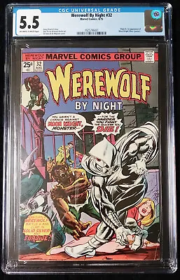 Buy Werewolf By Night #32, CGC 5.5, August 1975, Marvel, 1st App Of Moon Knight! • 719.56£
