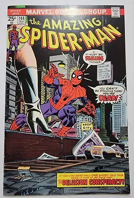 Buy Amazing Spider-Man #144 NM 1st App Gwen Stacy's Clone 1975 W/ Marvel Value Stamp • 117.95£