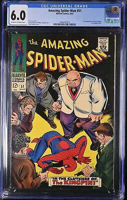 Buy Amazing Spider-Man #51 - Marvel Comics 1967 CGC 6.0 2nd Appearance Of The Kingpi • 182.43£