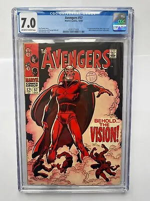 Buy THE AVENGERS #57 1st The Vision Silver Age  Marvel 1968  CGC 7.0 • 499.95£