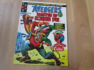 Buy The AVENGERS UK Marvel Superhero Comic No 34 Starring Doctor STRANGE 11/05/1974 • 7.99£