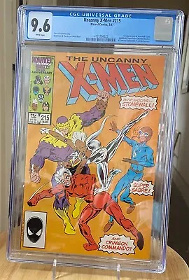 Buy Uncanny X-Men #215 CGC 9.6 1st Appear Stonewall Crimson Commando White Pages • 43.36£