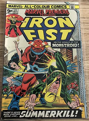 Buy Marvel Premiere 24, Featuring Iron Fist, Marvel Comics, September 1975 Bagged • 7.95£