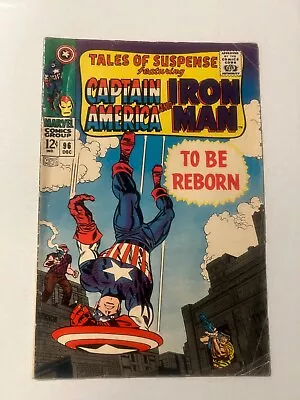 Buy Tales Of Suspense 96 Captain America Iron Man Feature Jack Kirby Cover &art 1967 • 8.04£