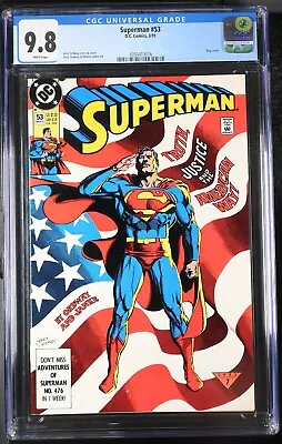 Buy Superman #53 Cgc 9.8, 1991, Usa Flag Cover • 279.83£