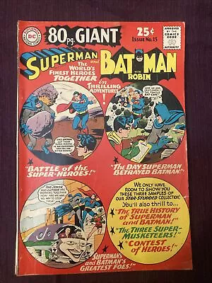 Buy 80 Page Giant #15 - Superman & Batman Robin With Joker & Luthor Cover -Oct 1965 • 15.77£