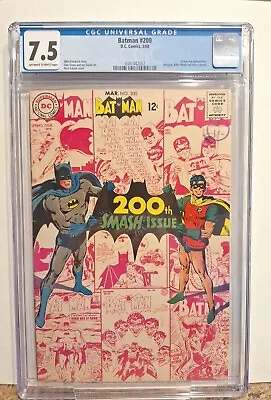 Buy BATMAN #200 CGC 7.5 DC! 1968 Neal Adams Cover Scarecrow Joker Penguin Cameos! • 160.64£
