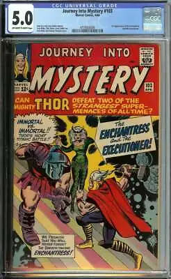 Buy Journey Into Mystery #103 Cgc 5.0 Ow/wh Pages // 1st App Enchantress 1964 • 460.72£