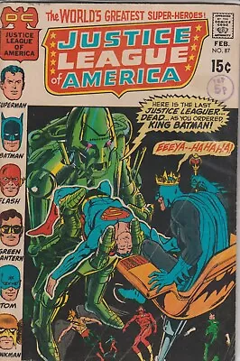 Buy Dc Comics Justice League Of America #87 (1972) G • 8£