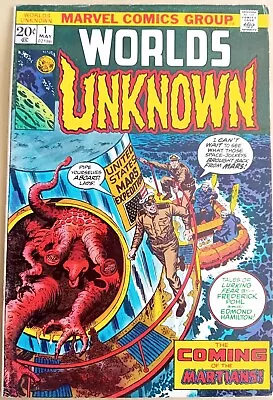 Buy Worlds Unknown #1 - VG/FN (5.0) - Marvel 1973 - 20 Cents Copy - Reese, Kane Art • 9.50£
