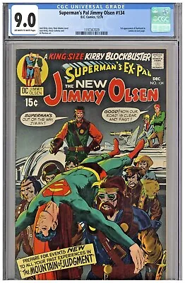 Buy Superman's Pal Jimmy Olsen #134 CGC 9.0 1st Appearance Darkseid Key 1970 DC OW/W • 677.44£