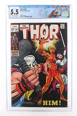 Buy Thor #165 - Marvel Comics 1969 CGC 5.5 1st Full Appearance Of Him (Warlock). Wat • 103.14£