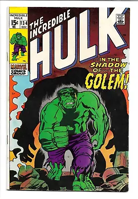 Buy Incredible Hulk #134, 1970, 1st App Of The Golem, Thomas & Trimpe 8.5 VF+ • 35.97£