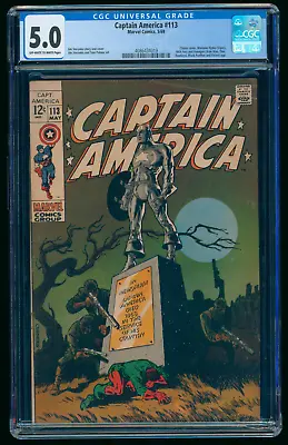 Buy Captain America #113 1969 CGC 5.0 Silver Age Marvel Comic Book Jim Steranko Cvr! • 79.30£