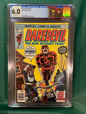 Buy DAREDEVIL #141 CGC 6.0 WP Custom Label 1977 Marvel Comics Bullseye Wolfman Story • 63.24£