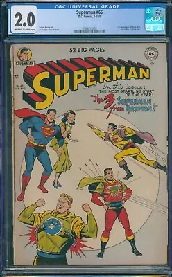 Buy Superman #65 1950 CGC 2.0 OW-W Pages! • 201.60£