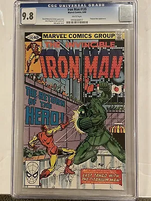 Buy Iron Man #135 CGC 9.8 1980 Marvel ~ Titanium Man App ~ Hard To Find In A 9.8! • 127.10£