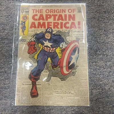 Buy Captain America #109 (Marvel 1969) 1st Expanded Origin By LEE & KIRBY VF/FN • 59.26£