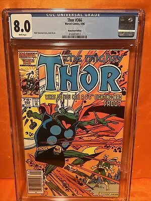 Buy Thor 366 CGC 8.0 1986 4168149020 Newsstand 1st Throg Cover Key Scarce • 43.61£