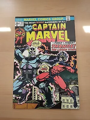 Buy Captain Marvel #33 (1974) Vf-/vf Origin Thanos - Starlin Art! • 45.92£