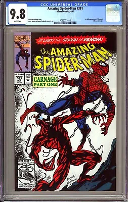 Buy Amazing Spider-man #361 (1992) - CGC 9.8 - FIRST CARNAGE APPEARANCE • 389.99£