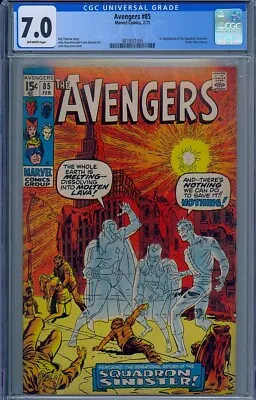 Buy Cgc 7.0 Avengers #85 1st Appearance Squadron Supreme 1971 • 96.41£