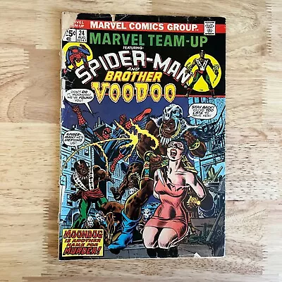 Buy Vintage Marvel Team Up Featuring Spider-Man And Brother VooDoo No.24  Aug. 1974 • 16.01£