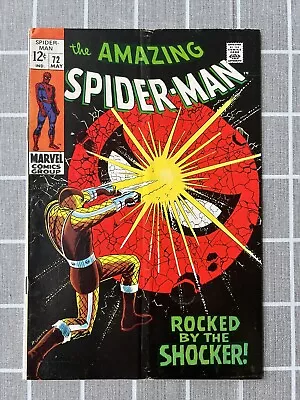 Buy The Amazing Spider Man #72 Rocked By The Shocker! Fine - V/F Vintage Marvel 1969 • 67.52£