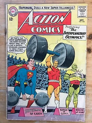 Buy Action Comics #304 (DC 1963)  First Black Flame Vs Supergirl, Superman • 12£