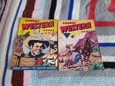 Buy 2 Cowboy Western Comics No 8 & No 11 1953 L Miller & Co Box 66 • 9.99£